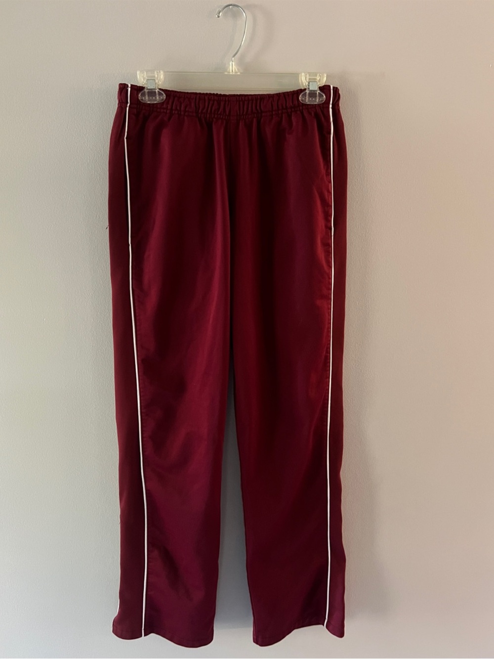 Soffe Maroon Track Pants with White Piping